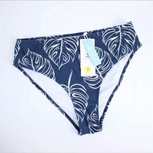 Blue palm high waisted bottoms